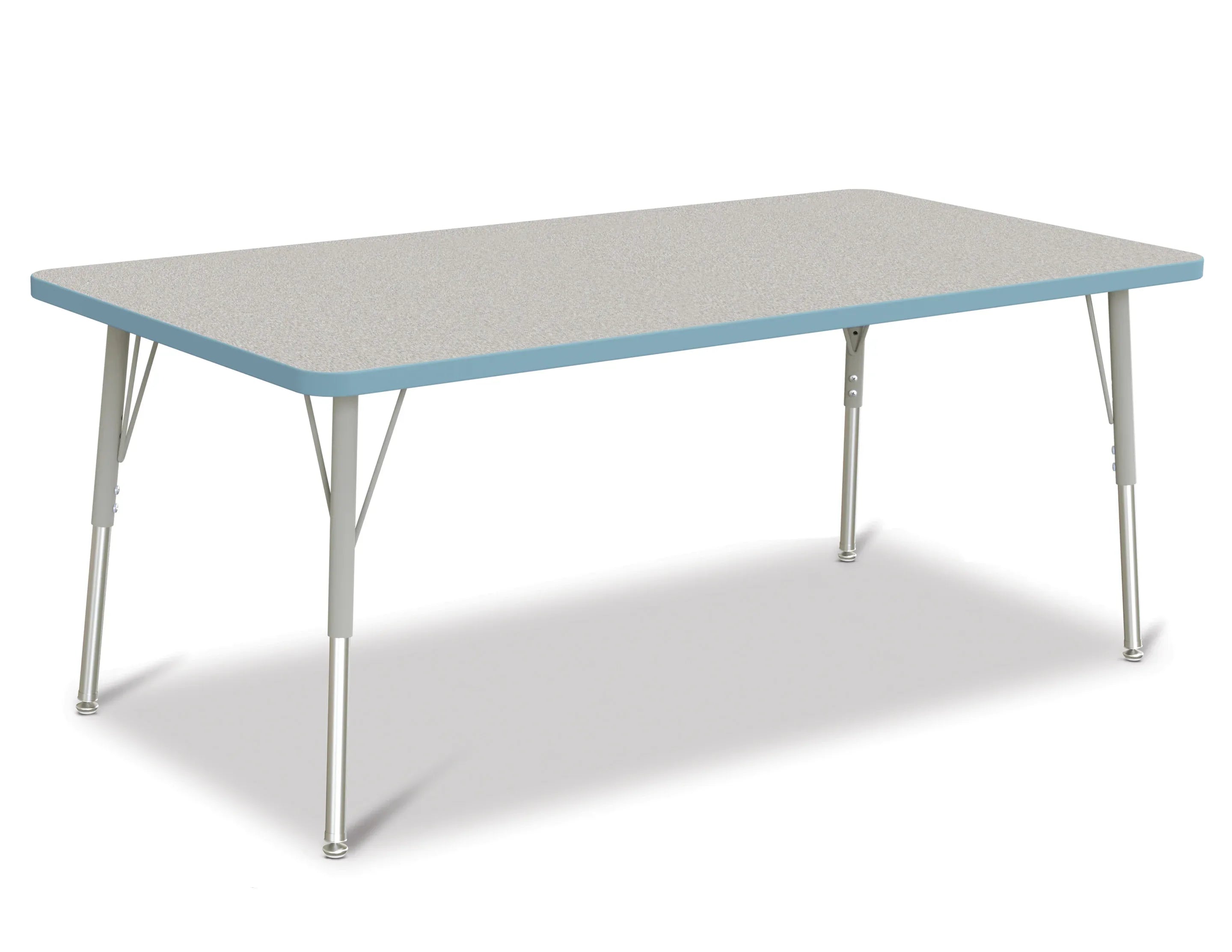 Berries® Rectangle Activity Table - 30" X 60", A-height - Freckled Gray/Coastal Blue/Gray