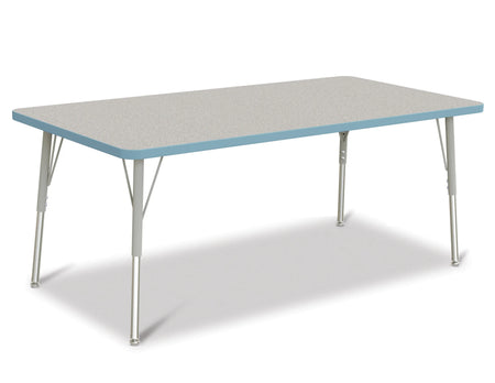 Berries® Rectangle Activity Table - 30" X 60", A-height - Freckled Gray/Coastal Blue/Gray