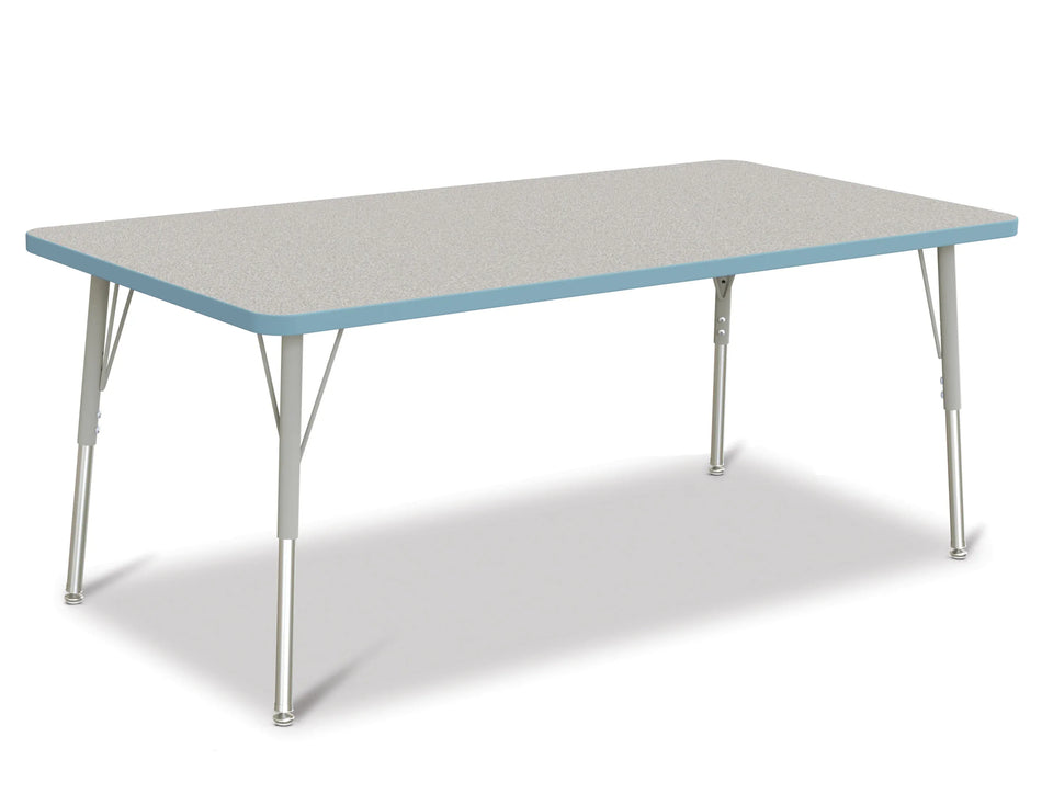 Berries® Rectangle Activity Table - 30" X 60", A-height - Freckled Gray/Coastal Blue/Gray
