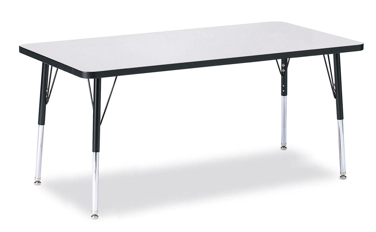 Berries® Rectangle Activity Table - 30" X 60", A-height - Freckled Gray/Black/Black
