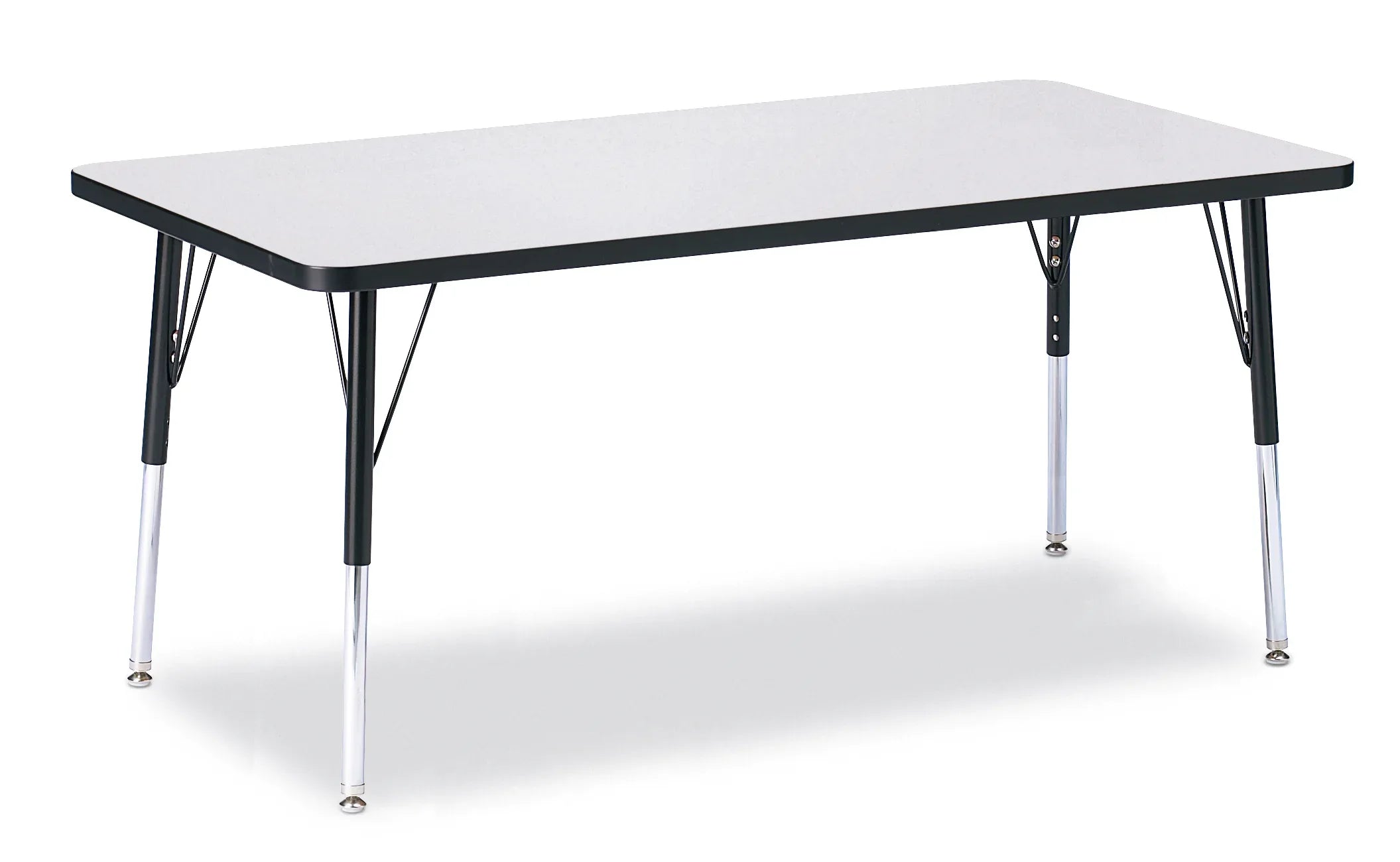Berries® Rectangle Activity Table - 30" X 60", A-height - Freckled Gray/Black/Black