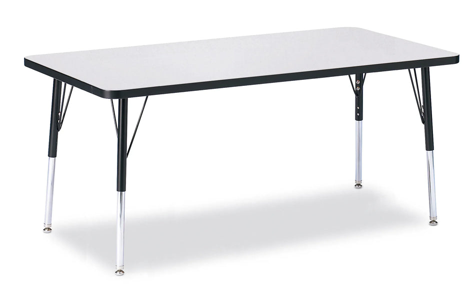 Berries® Rectangle Activity Table - 30" X 60", A-height - Freckled Gray/Black/Black