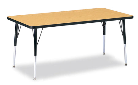 Berries® Rectangle Activity Table - 30" X 60", A-height - Oak/Black/Black