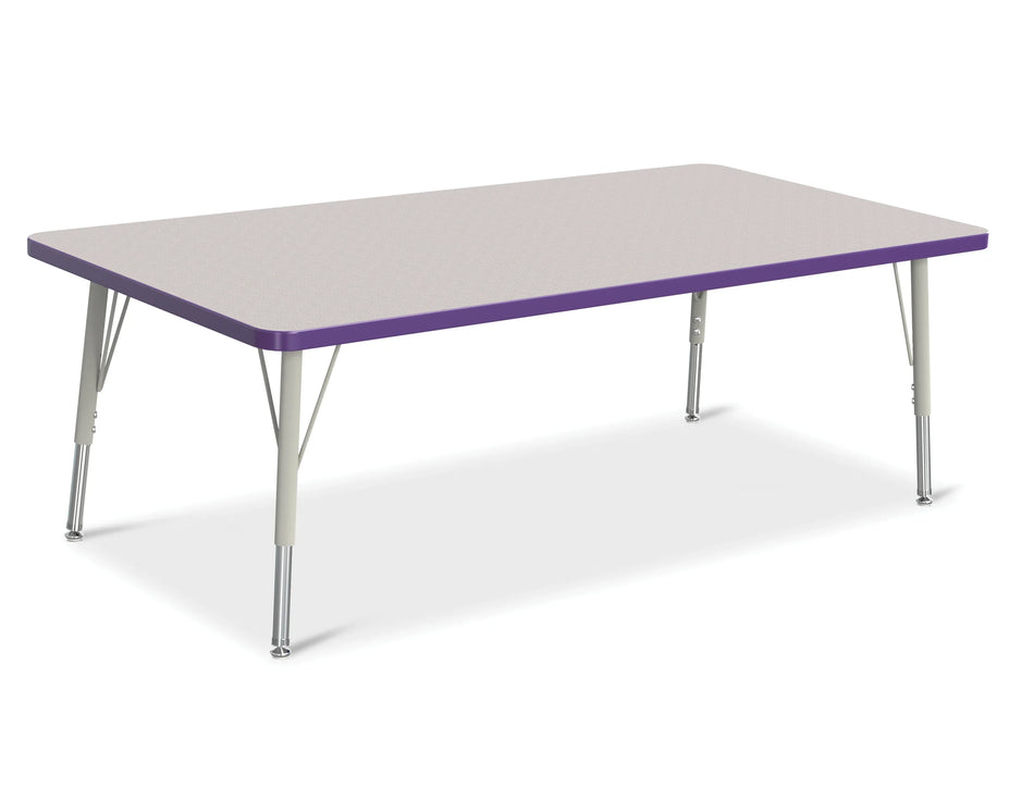 Berries® Rectangle Activity Table - 30" X 60", E-height - Freckled Gray/Purple/Gray