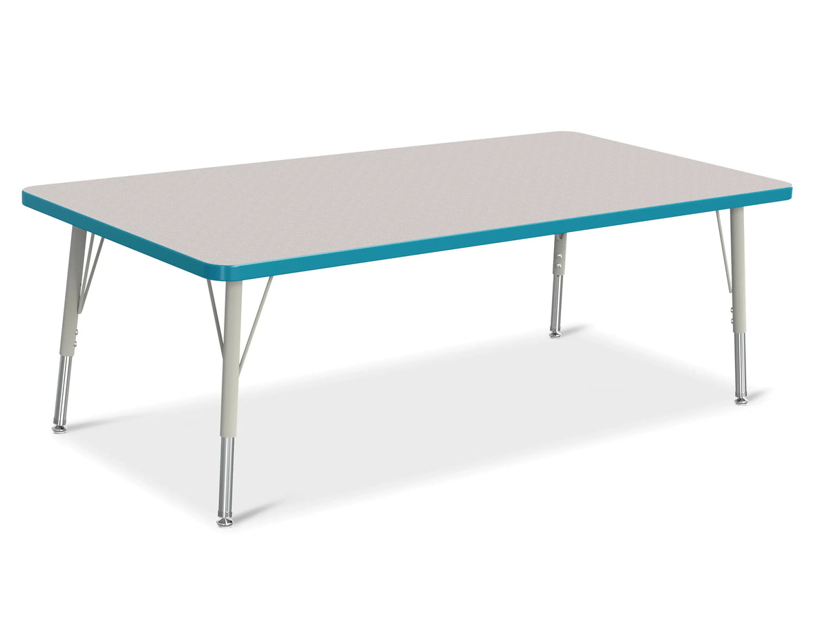 Berries® Rectangle Activity Table - 30" X 60", E-height - Freckled Gray/Teal/Gray