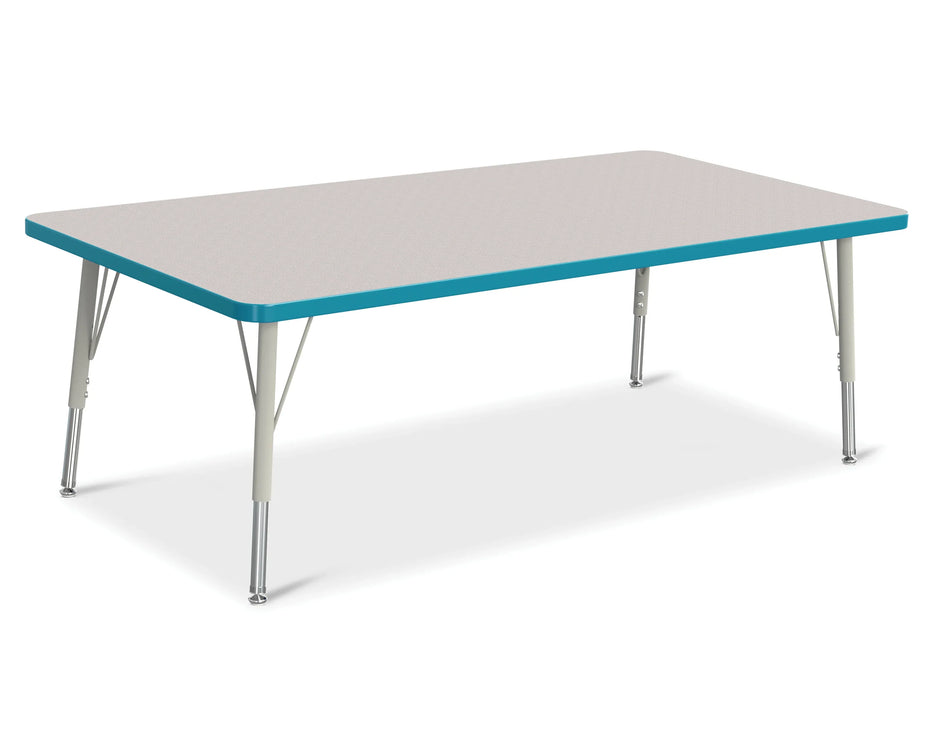 Berries® Rectangle Activity Table - 30" X 60", E-height - Freckled Gray/Teal/Gray