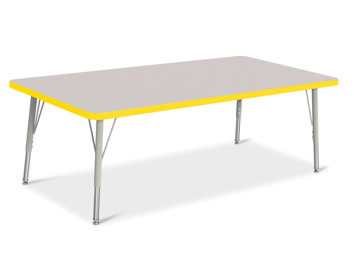Berries® Rectangle Activity Table - 30" X 60", E-height - Freckled Gray/Yellow/Gray