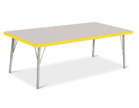 Berries® Rectangle Activity Table - 30" X 60", E-height - Freckled Gray/Yellow/Gray