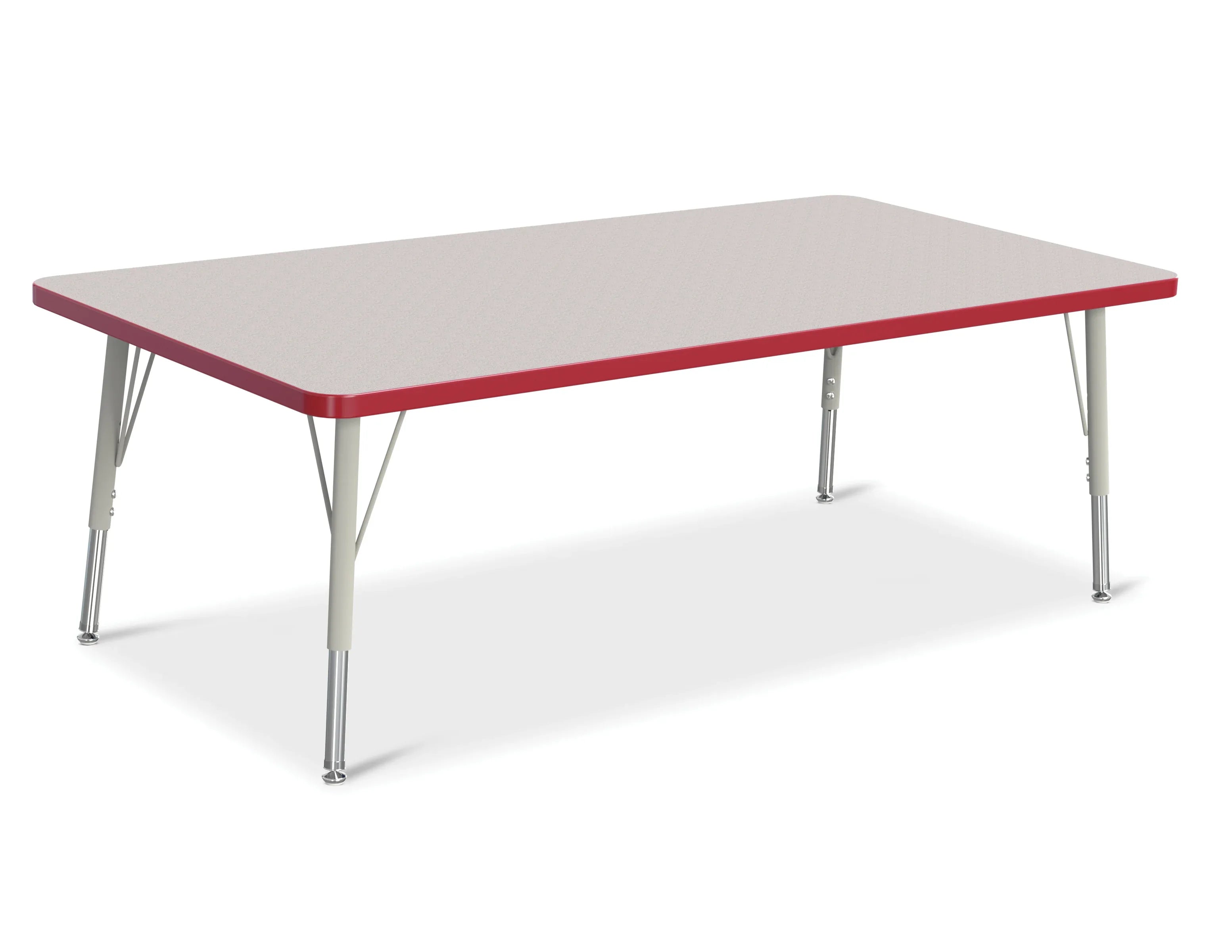 Berries® Rectangle Activity Table - 30" X 60", E-height - Freckled Gray/Red/Gray