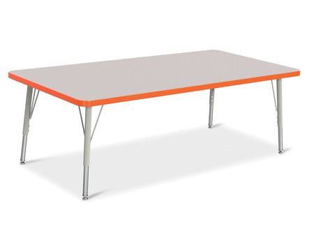 Berries® Rectangle Activity Table - 30" X 60", E-height - Freckled Gray/Orange/Gray