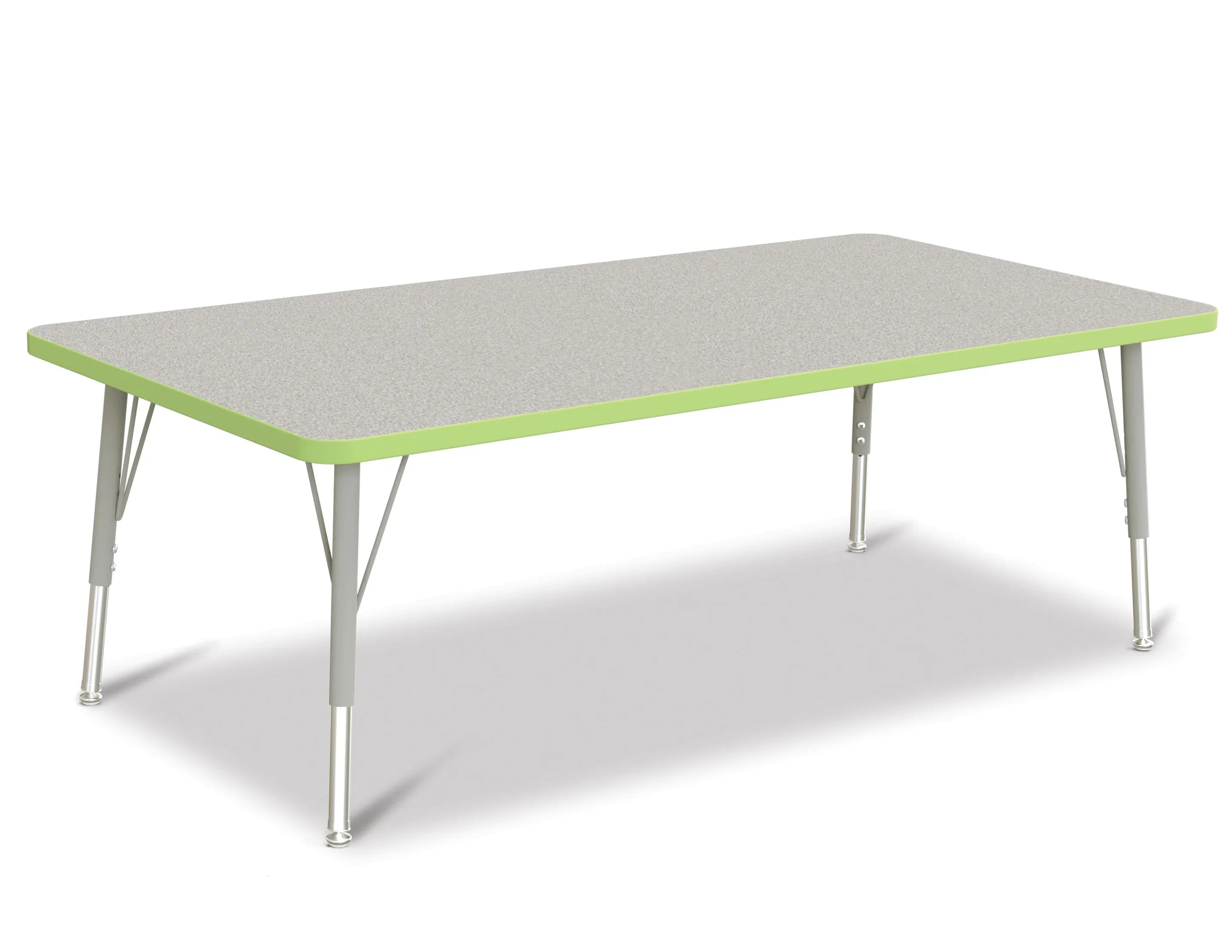 Berries® Rectangle Activity Table - 30" X 60", E-height - Freckled Gray/Key Lime/Gray