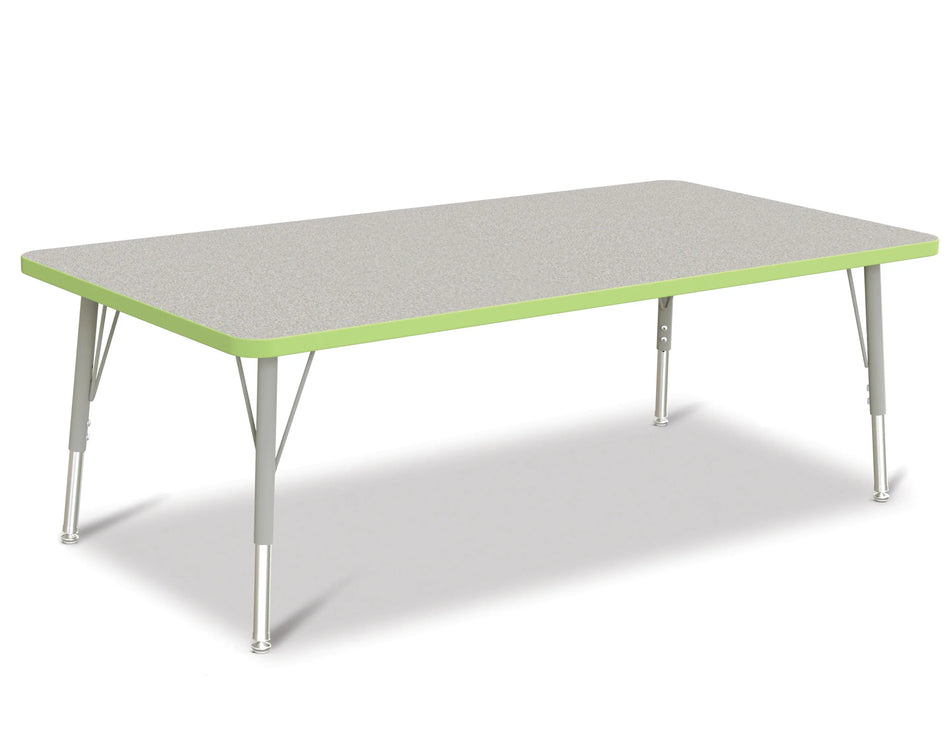 Berries® Rectangle Activity Table - 30" X 60", E-height - Freckled Gray/Key Lime/Gray