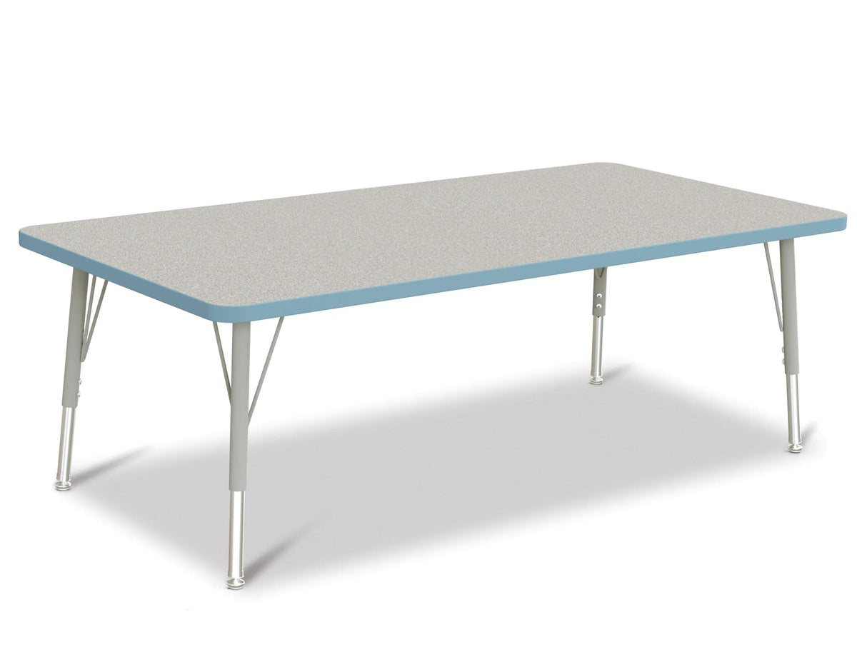 Berries® Rectangle Activity Table - 30" X 60", E-height - Freckled Gray/Coastal Blue/Gray