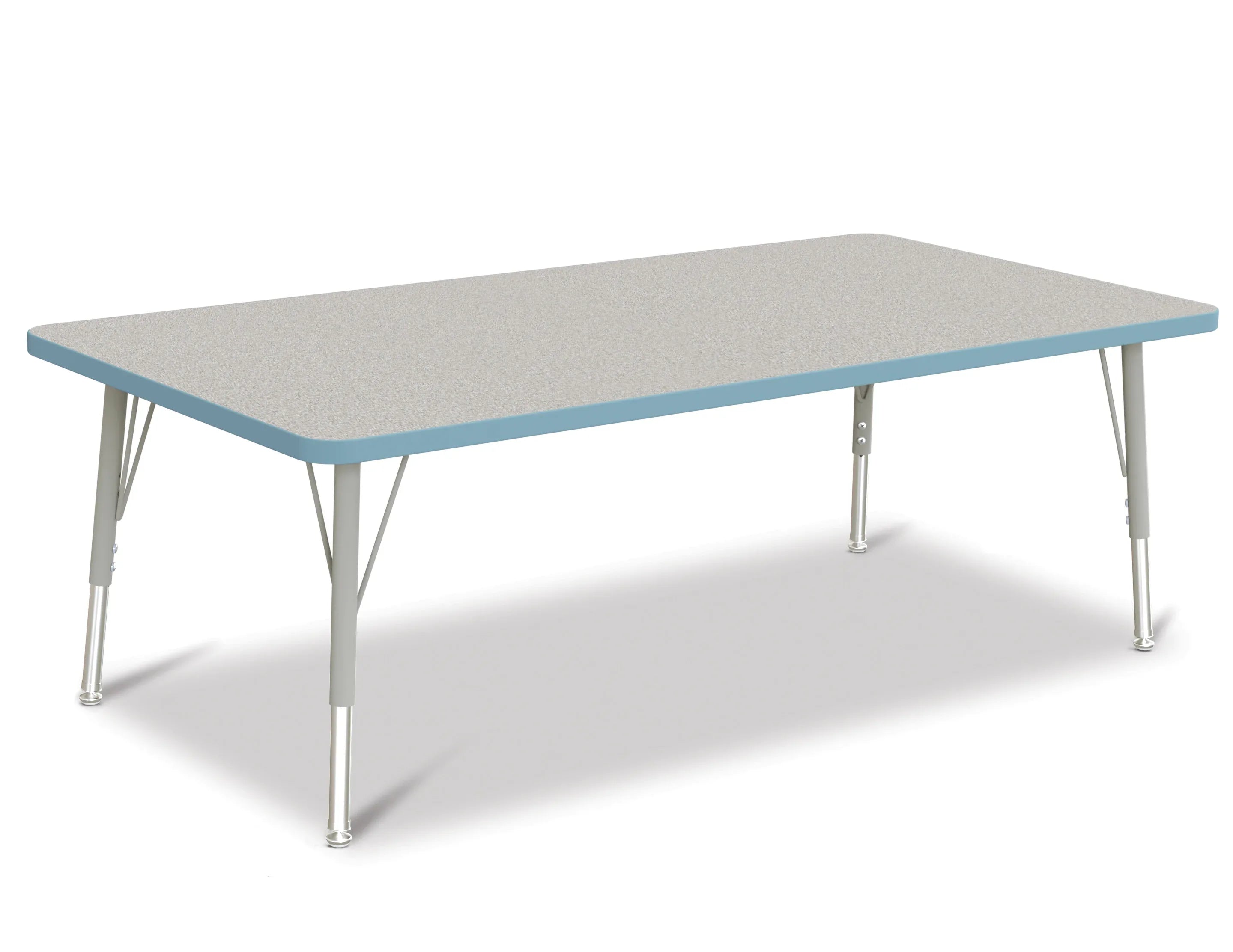 Berries® Rectangle Activity Table - 30" X 60", E-height - Freckled Gray/Coastal Blue/Gray