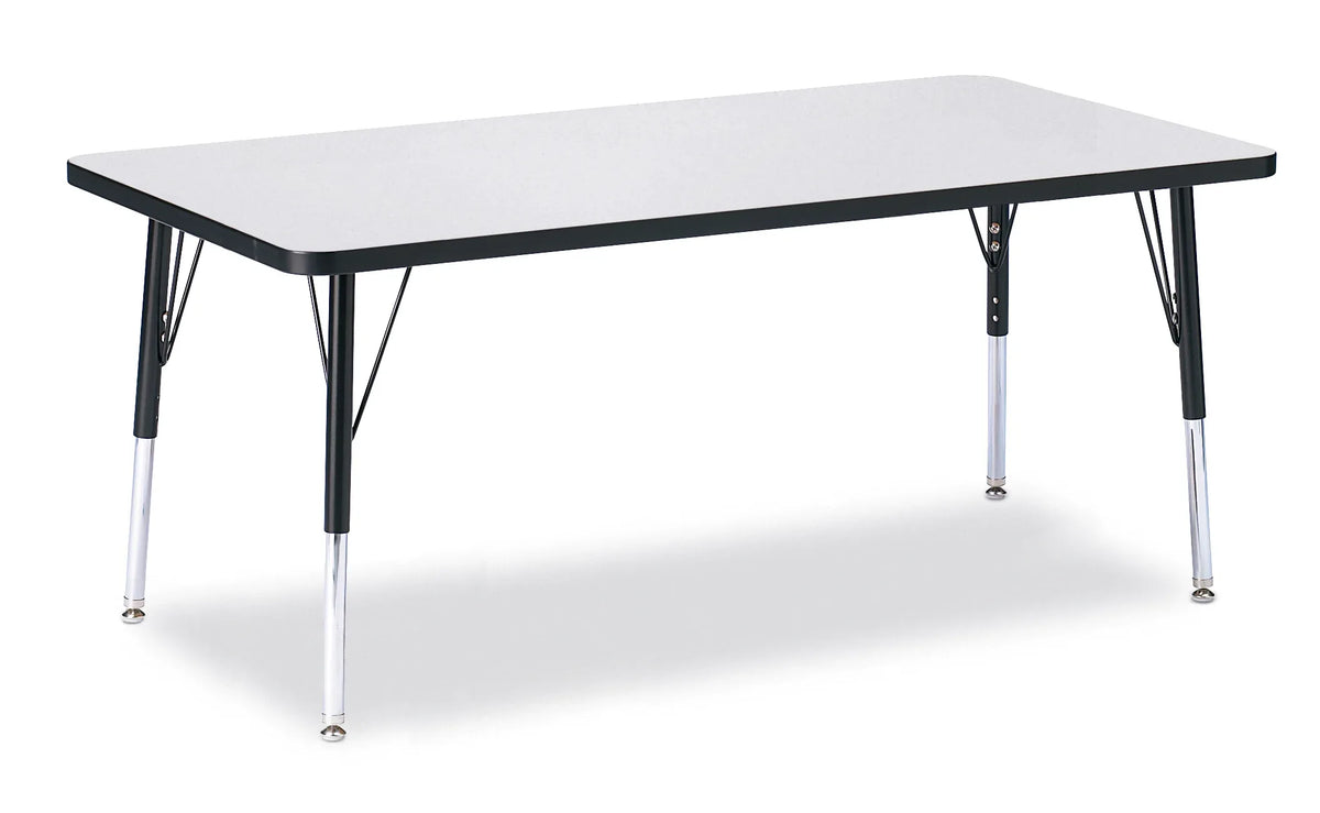 Berries® Rectangle Activity Table - 30" X 60", E-height - Freckled Gray/Black/Black