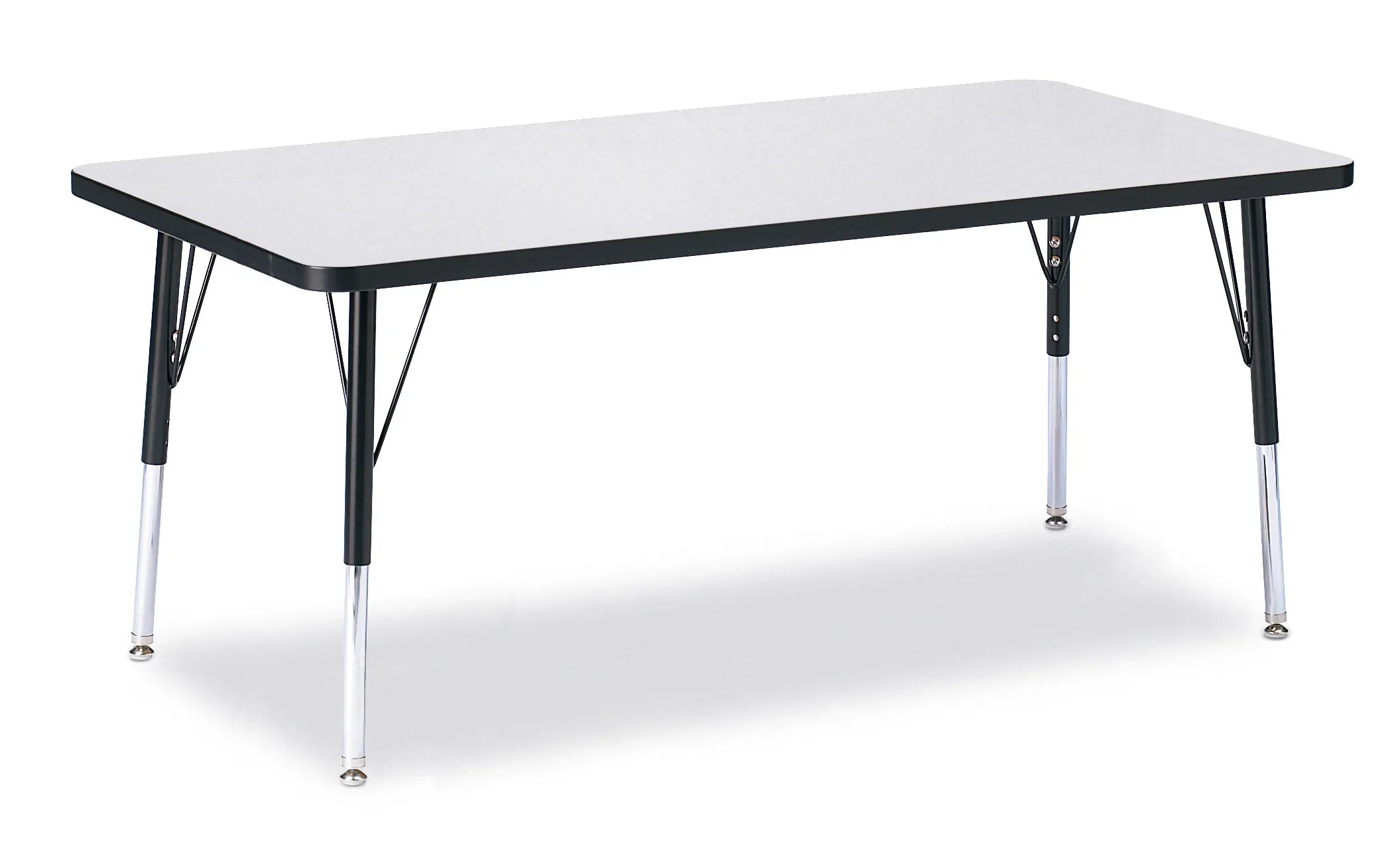 Berries® Rectangle Activity Table - 30" X 60", E-height - Freckled Gray/Black/Black