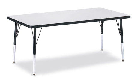 Berries® Rectangle Activity Table - 30" X 60", E-height - Freckled Gray/Black/Black