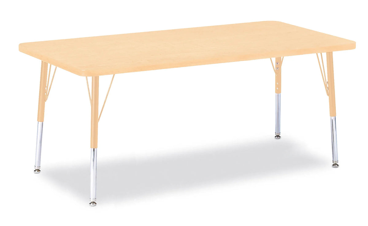 Berries® Rectangle Activity Table - 30" X 60", E-height - Maple/Maple/Camel