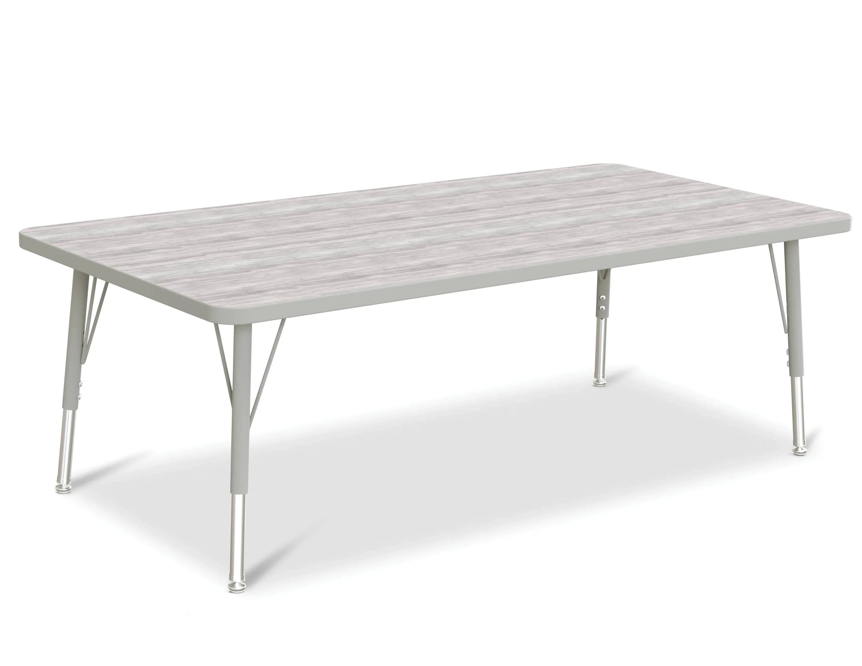 Berries® Rectangle Activity Table - 30" X 60", E-height - Driftwood Gray/Gray/Gray