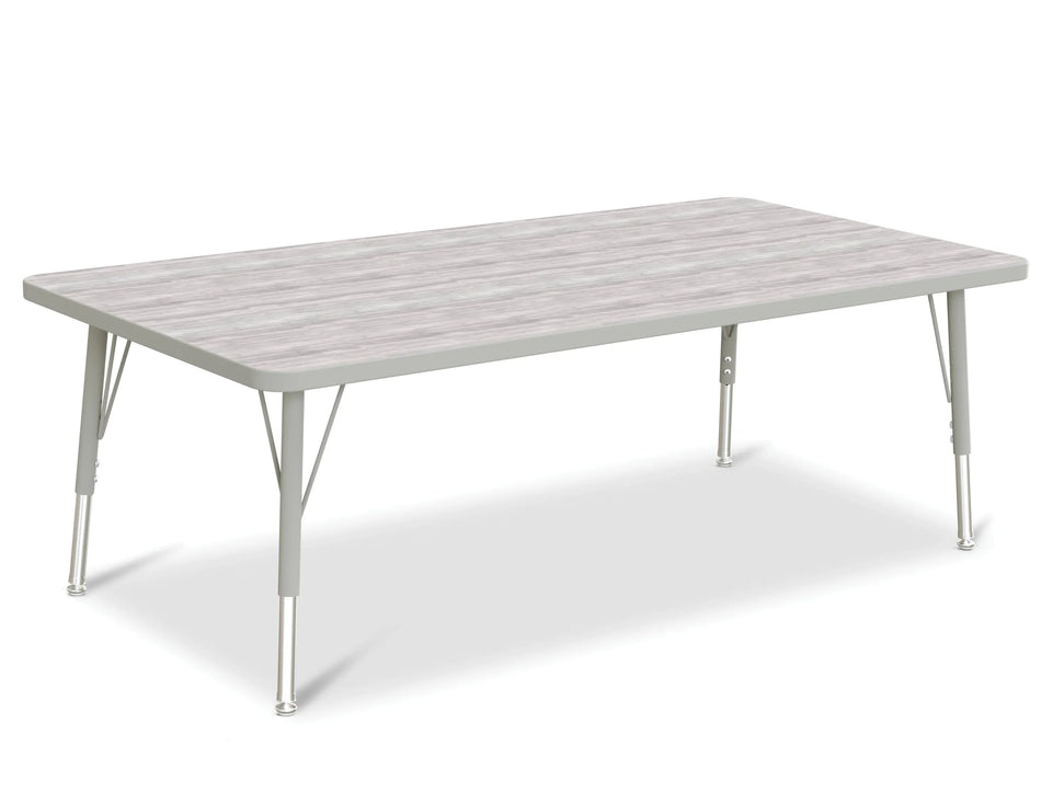Berries® Rectangle Activity Table - 30" X 60", E-height - Driftwood Gray/Gray/Gray