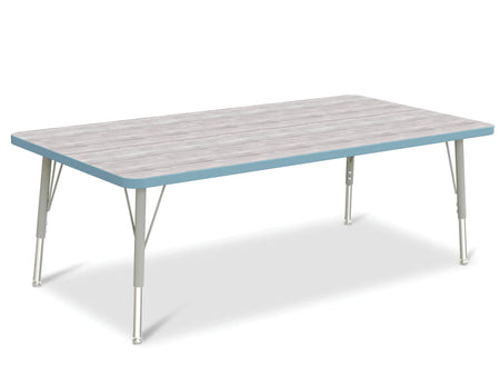 Berries® Rectangle Activity Table - 30" X 60", E-height - Driftwood Gray/Coastal Blue/Gray