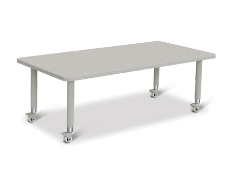 Berries® Rectangle Activity Table - 30" X 60", Mobile - Freckled Gray/Gray/Gray
