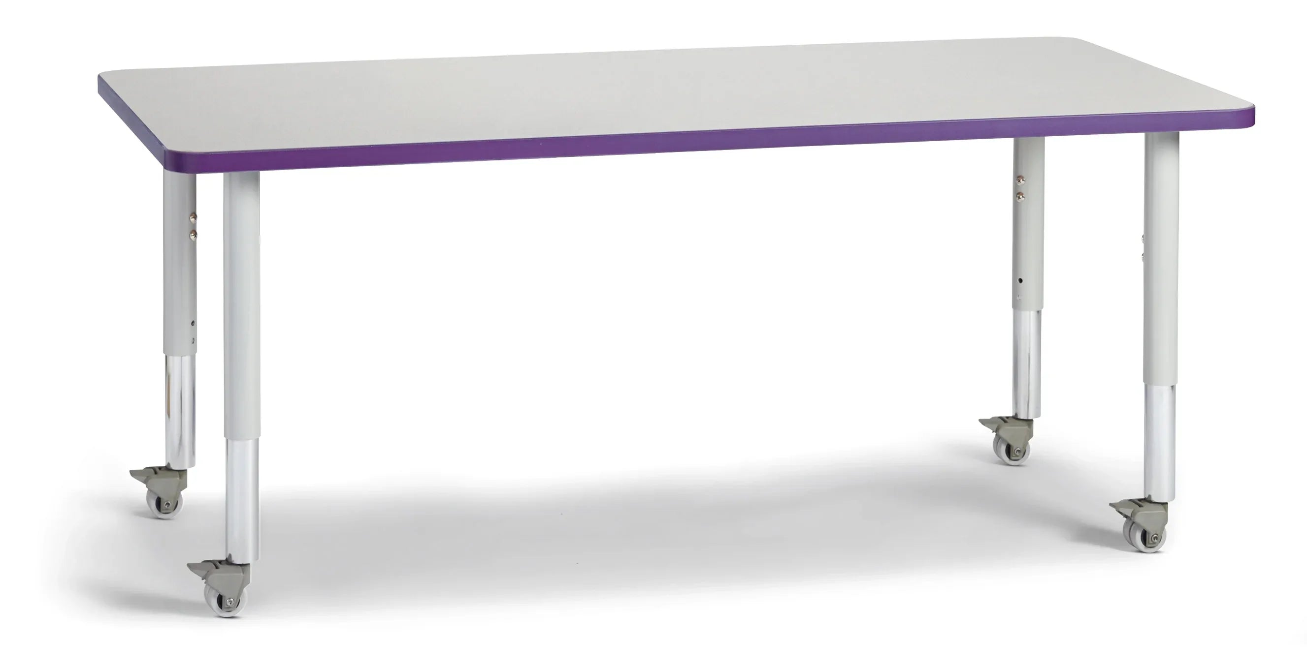 Berries® Rectangle Activity Table - 30" X 60", Mobile - Freckled Gray/Purple/Gray