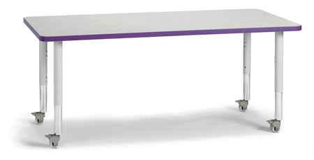 Berries® Rectangle Activity Table - 30" X 60", Mobile - Freckled Gray/Purple/Gray