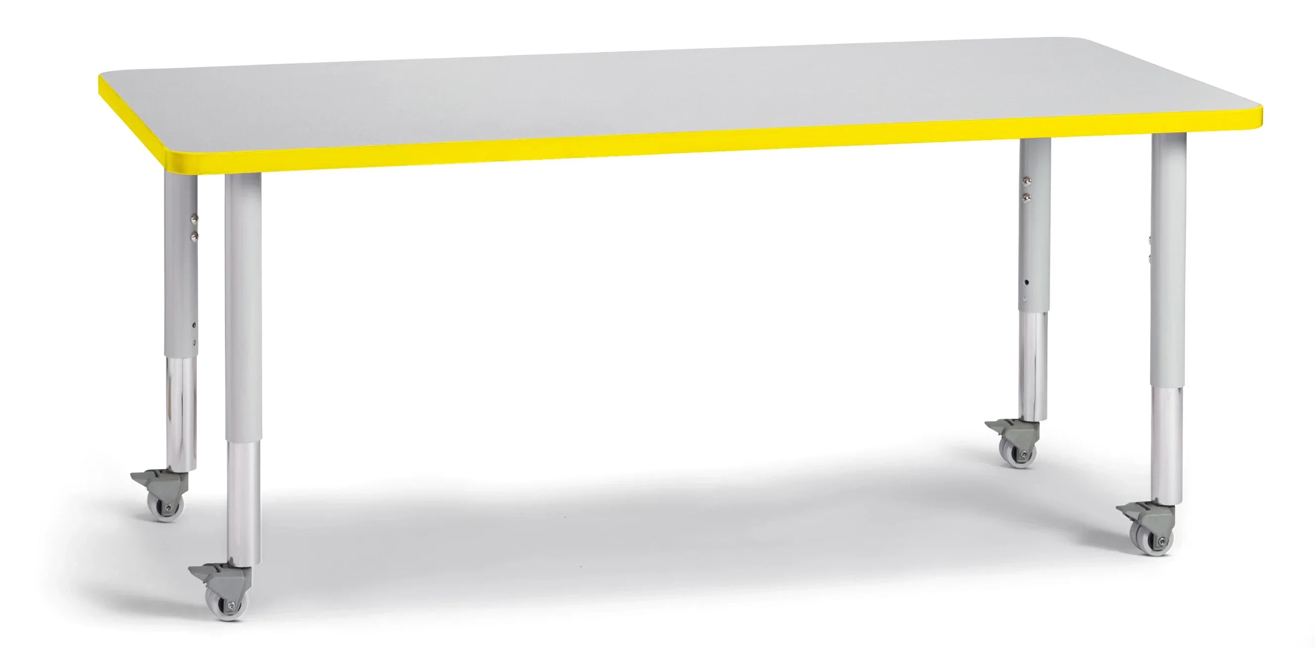 Berries® Rectangle Activity Table - 30" X 60", Mobile - Freckled Gray/Yellow/Gray