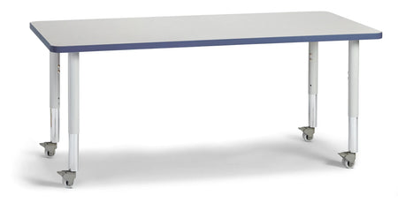 Berries® Rectangle Activity Table - 30" X 60", Mobile - Freckled Gray/Navy/Gray