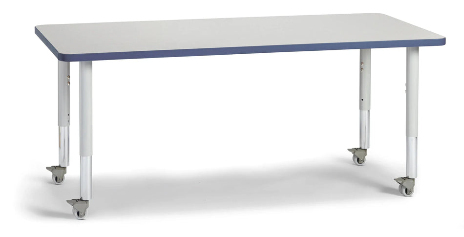 Berries® Rectangle Activity Table - 30" X 60", Mobile - Freckled Gray/Navy/Gray