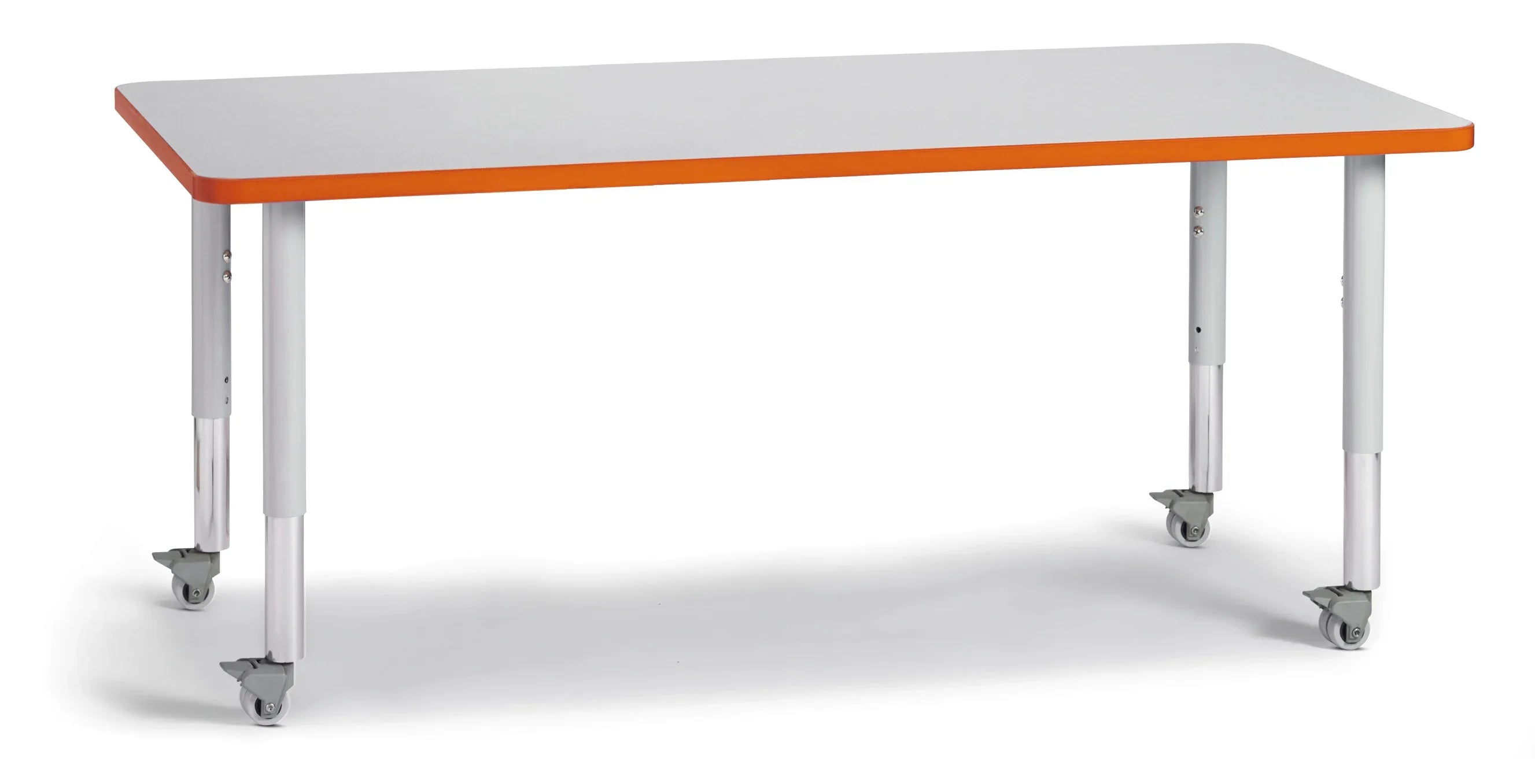 Berries® Rectangle Activity Table - 30" X 60", Mobile - Freckled Gray/Orange/Gray