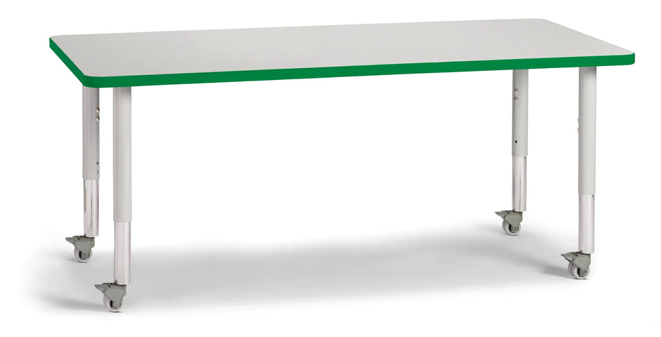 Berries® Rectangle Activity Table - 30" X 60", Mobile - Freckled Gray/Green/Gray