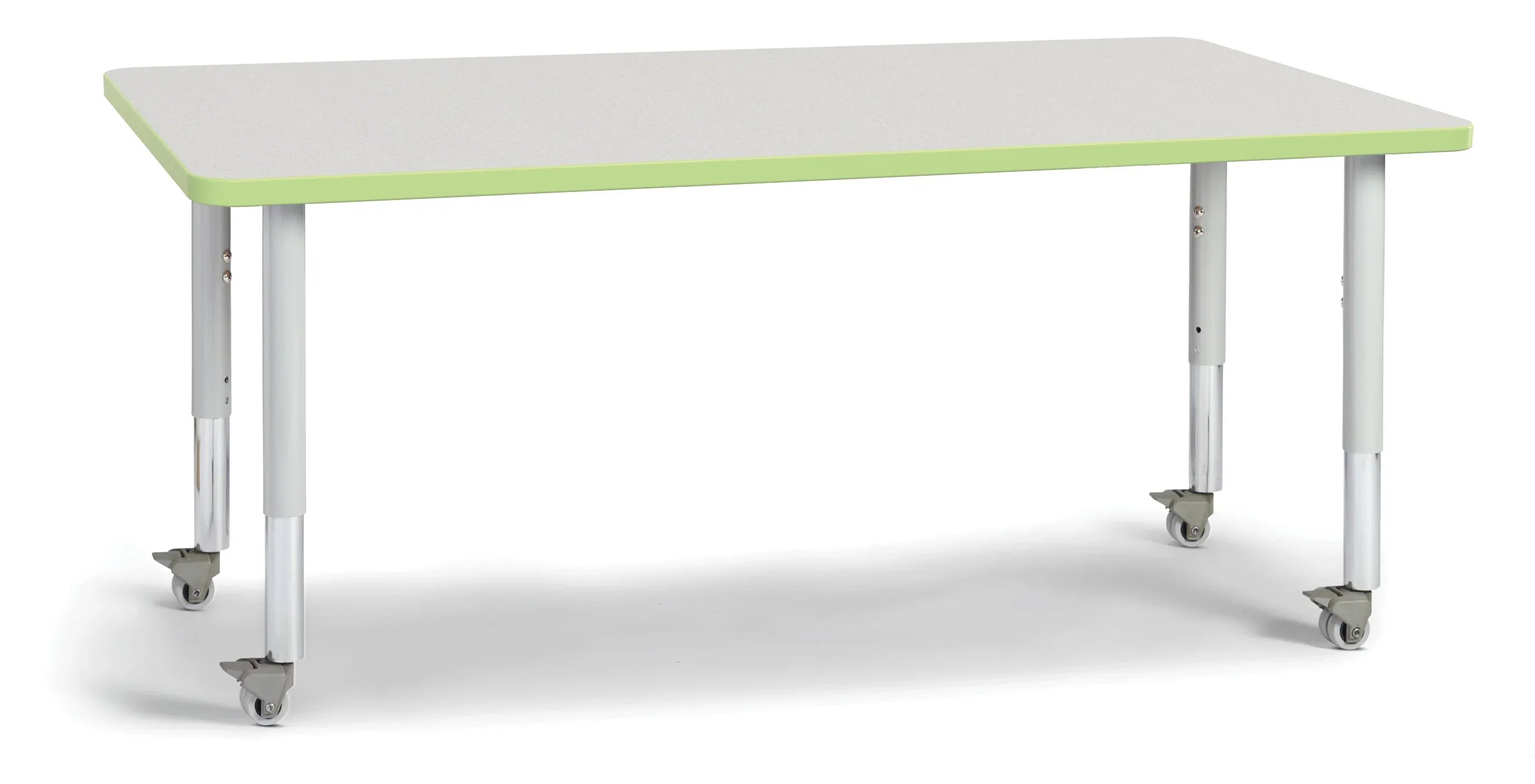 Berries® Rectangle Activity Table - 30" X 60", Mobile - Freckled Gray/Key Lime/Gray