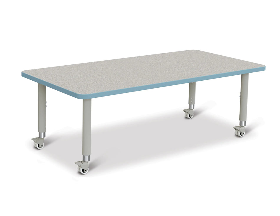 Berries® Rectangle Activity Table - 30" X 60", Mobile - Freckled Gray/Coastal Blue/Gray