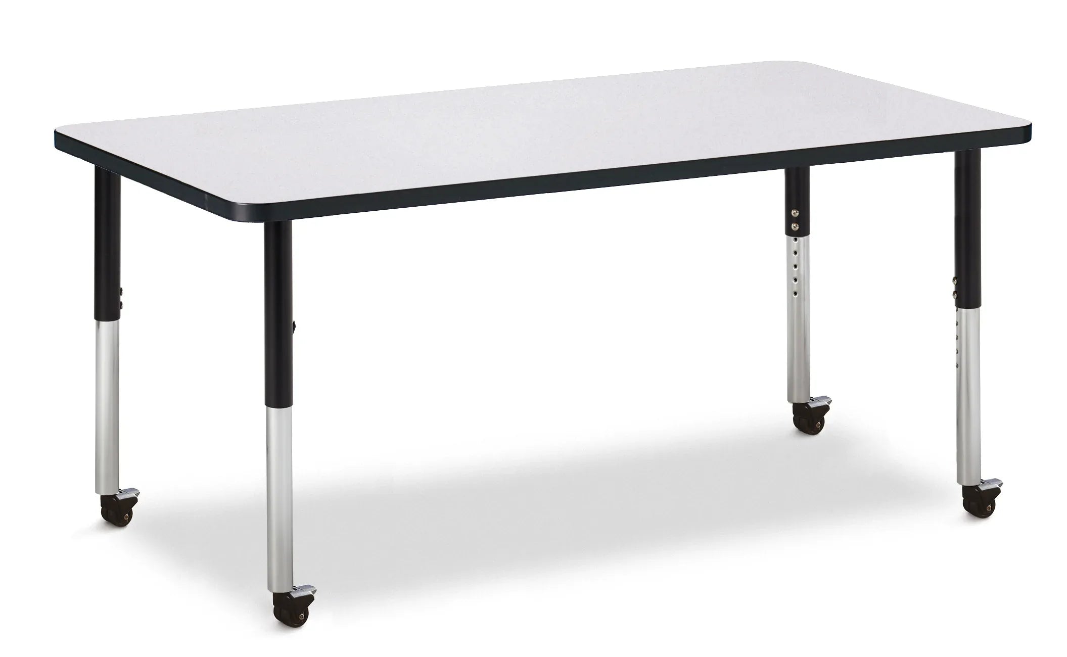 Berries® Rectangle Activity Table - 30" X 60", Mobile - Freckled Gray/Black/Black