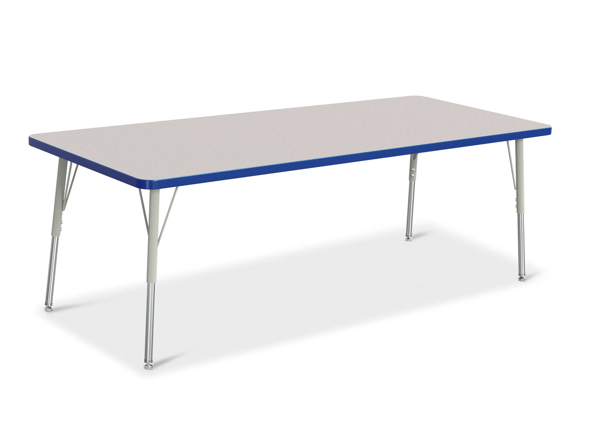 Berries® Rectangle Activity Table - 30" X 72", A-height - Freckled Gray/Blue/Gray