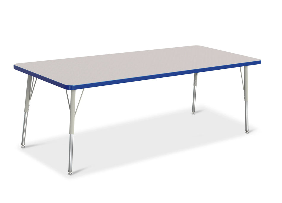 Berries® Rectangle Activity Table - 30" X 72", A-height - Freckled Gray/Blue/Gray