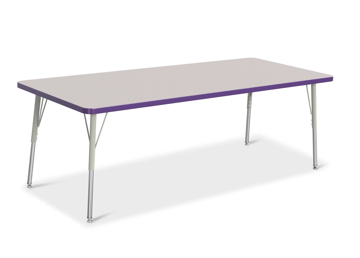 Berries® Rectangle Activity Table - 30" X 72", A-height - Freckled Gray/Purple/Gray