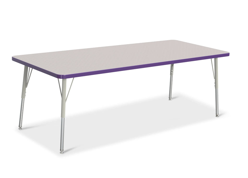 Berries® Rectangle Activity Table - 30" X 72", A-height - Freckled Gray/Purple/Gray
