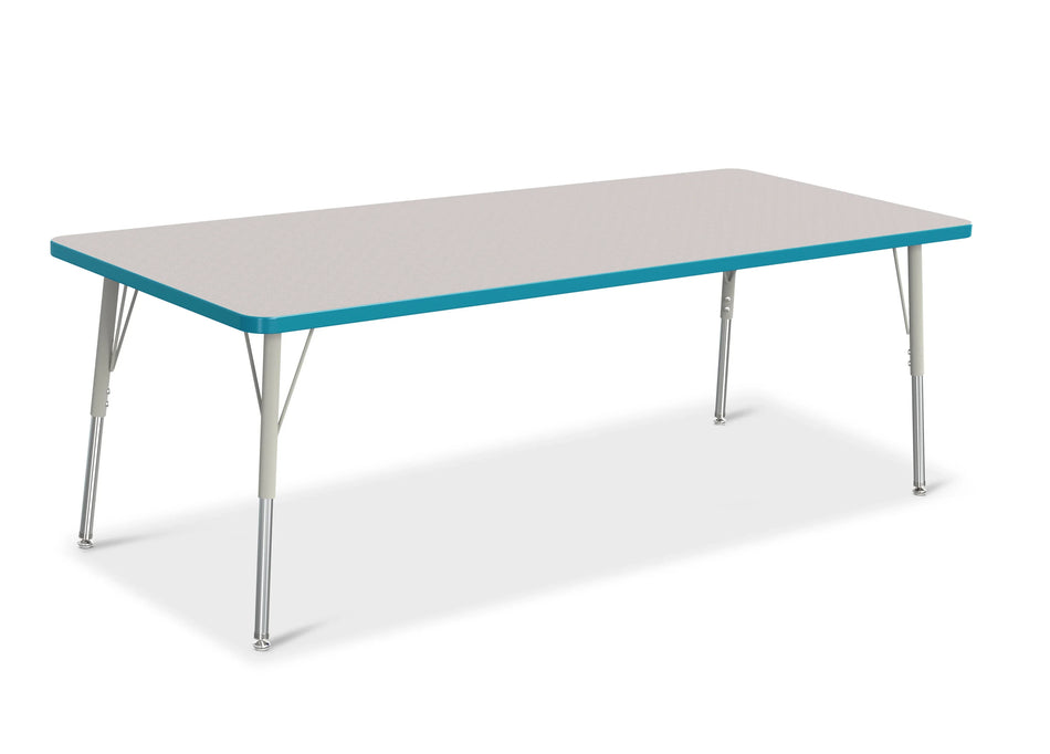 Berries® Rectangle Activity Table - 30" X 72", A-height - Freckled Gray/Teal/Gray