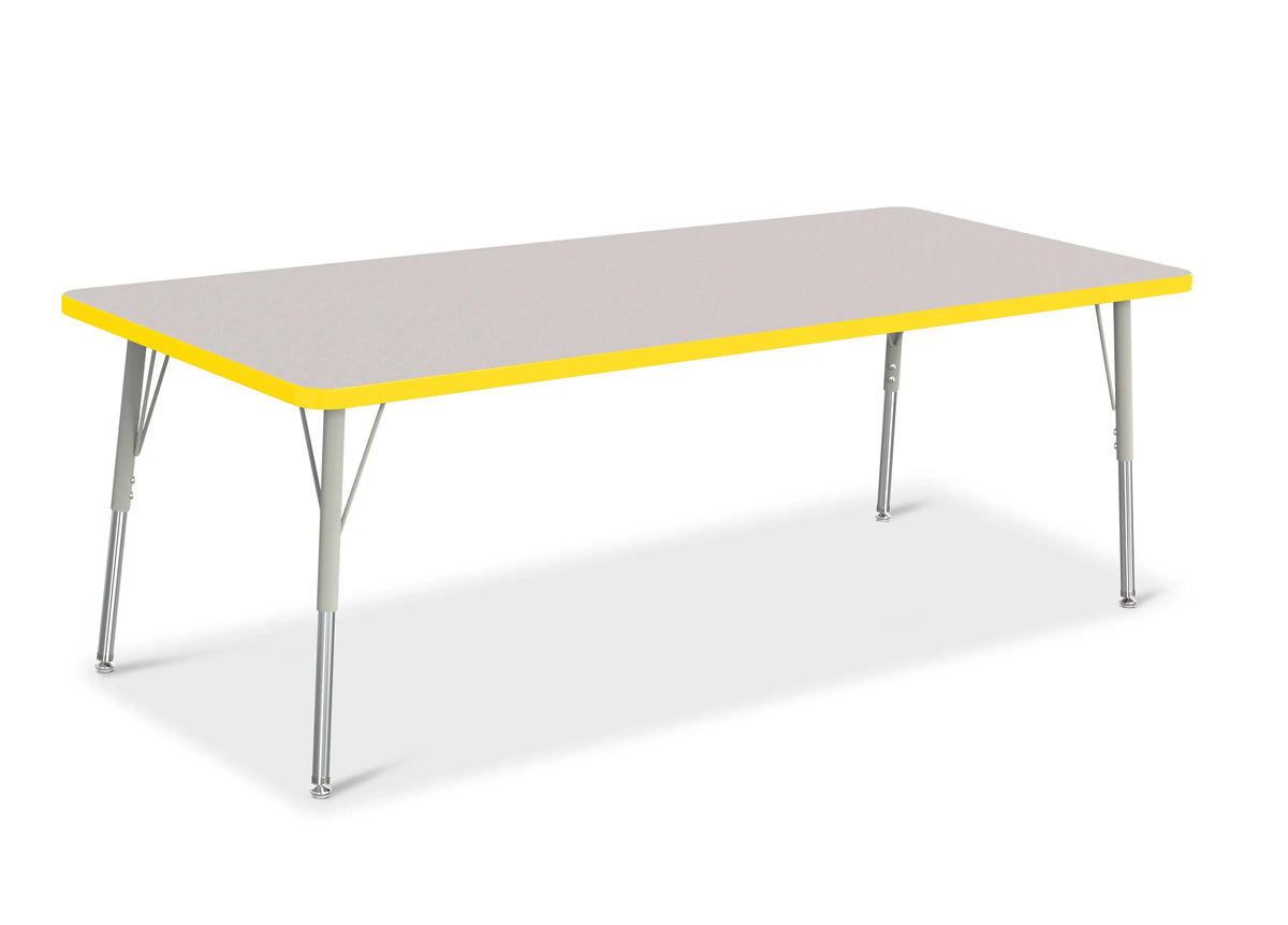 Berries® Rectangle Activity Table - 30" X 72", A-height - Freckled Gray/Yellow/Gray