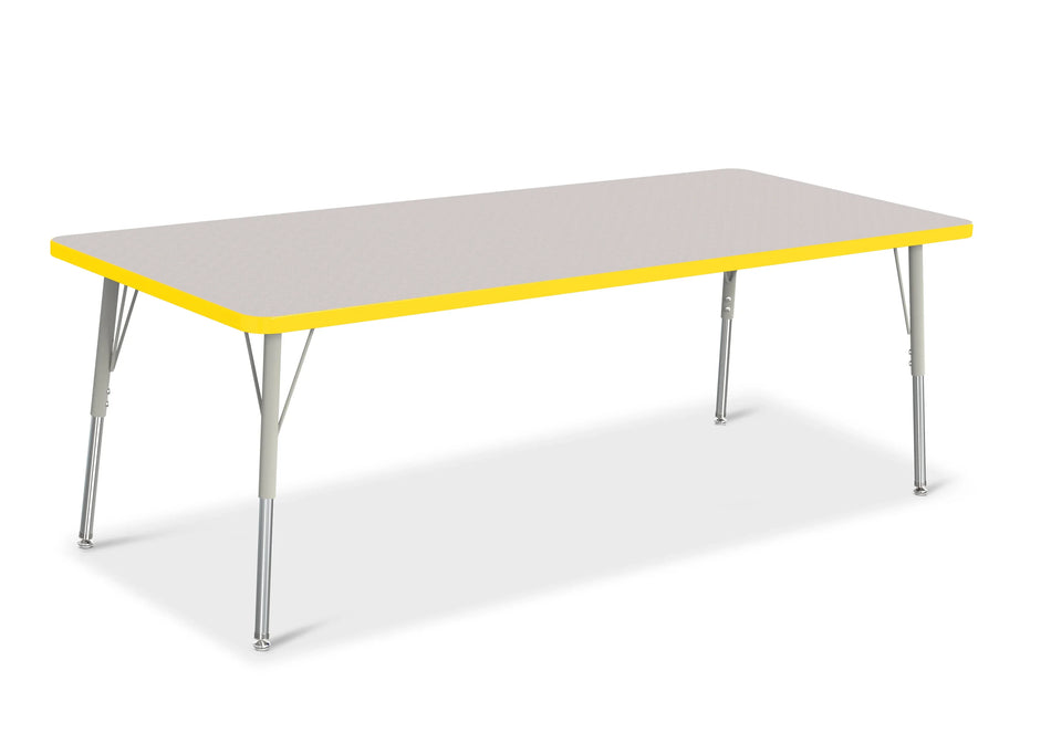 Berries® Rectangle Activity Table - 30" X 72", A-height - Freckled Gray/Yellow/Gray
