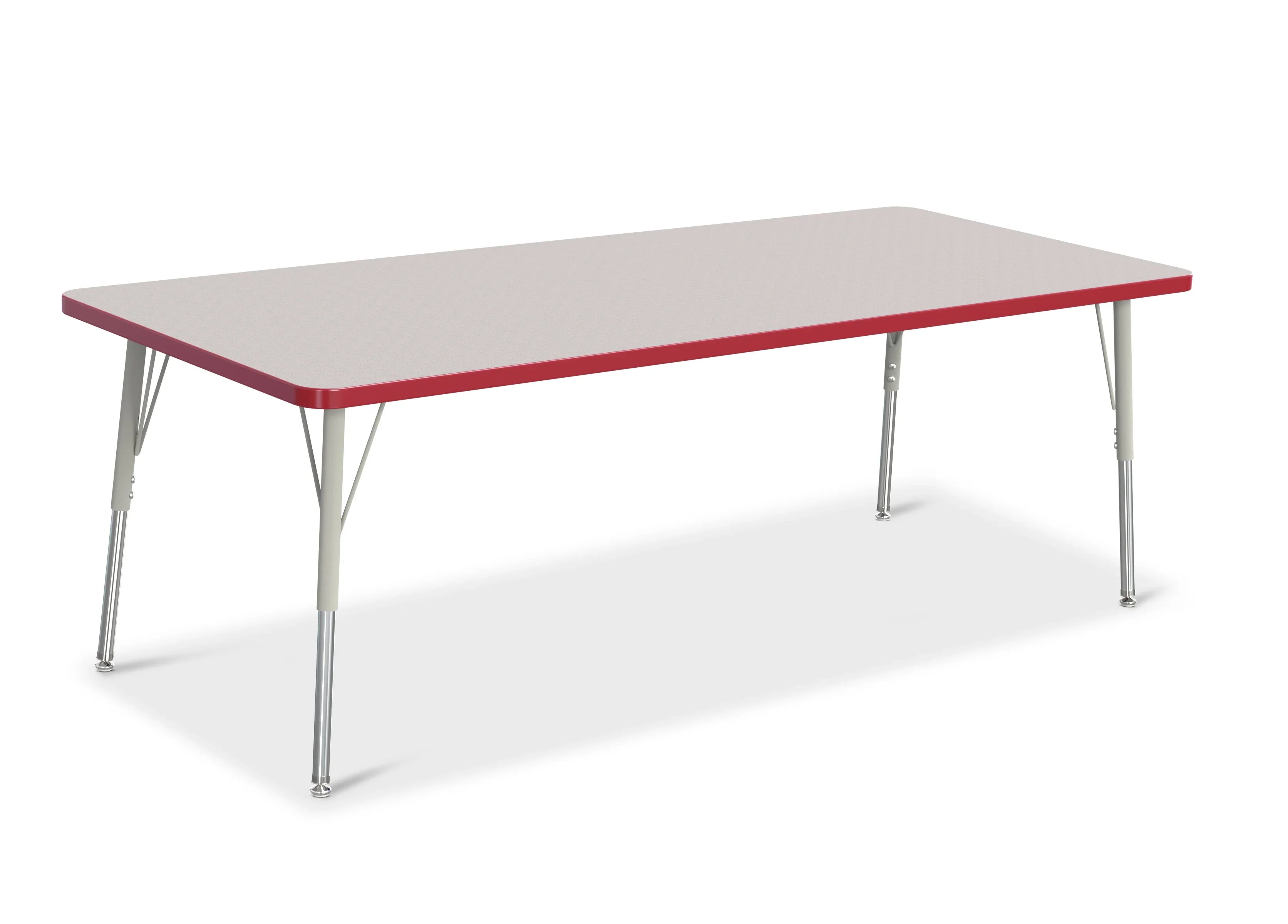 Berries® Rectangle Activity Table - 30" X 72", A-height - Freckled Gray/Red/Gray