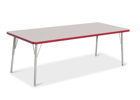 Berries® Rectangle Activity Table - 30" X 72", A-height - Freckled Gray/Red/Gray