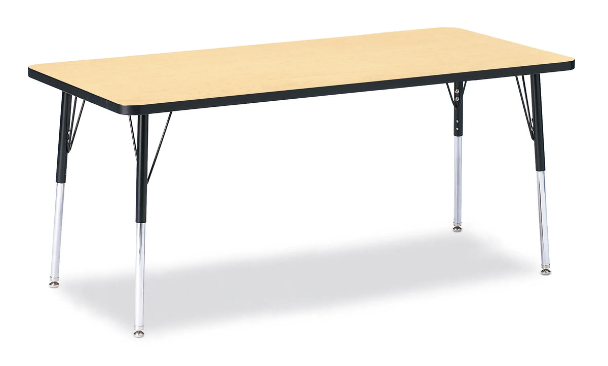 Berries® Rectangle Activity Table - 30" X 72", A-height - Maple/Black/Black