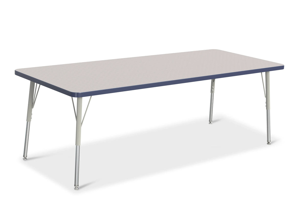 Berries® Rectangle Activity Table - 30" X 72", A-height - Freckled Gray/Navy/Gray