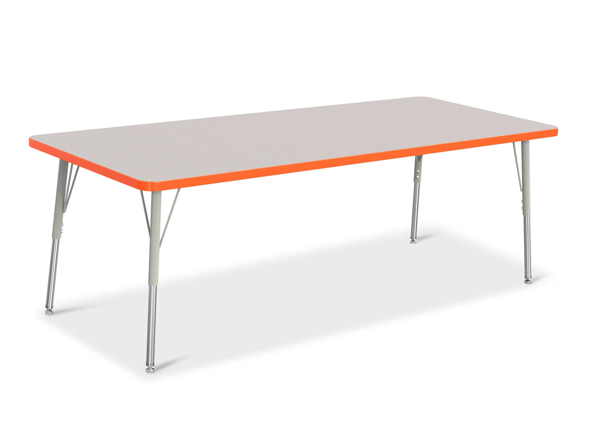 Berries® Rectangle Activity Table - 30" X 72", A-height - Freckled Gray/Orange/Gray