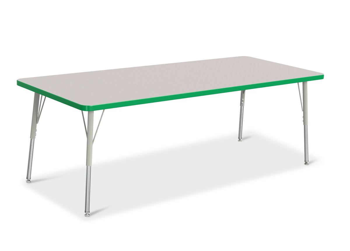 Berries® Rectangle Activity Table - 30" X 72", A-height - Freckled Gray/Green/Gray