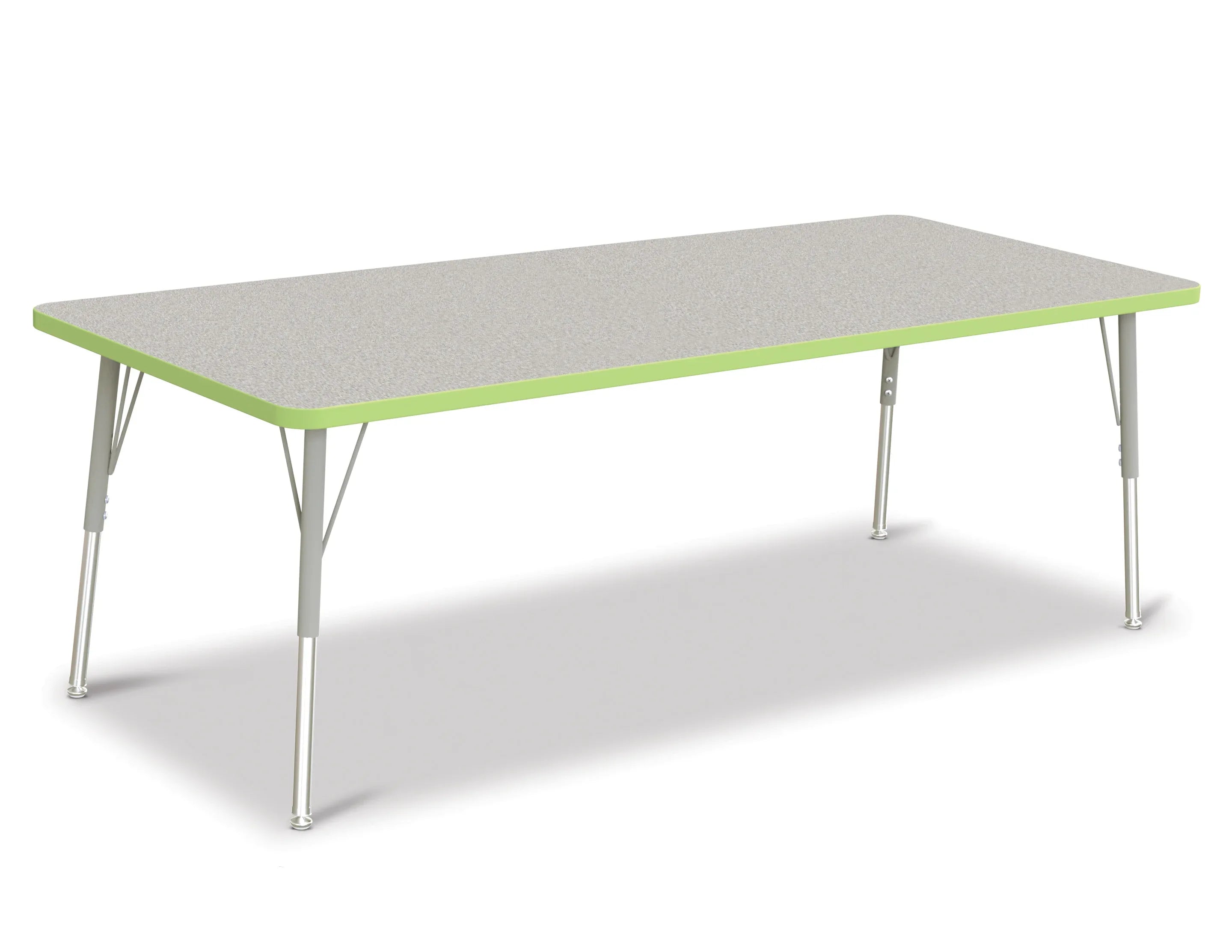 Berries® Rectangle Activity Table - 30" X 72", A-height -Gray/Key Lime/Gray